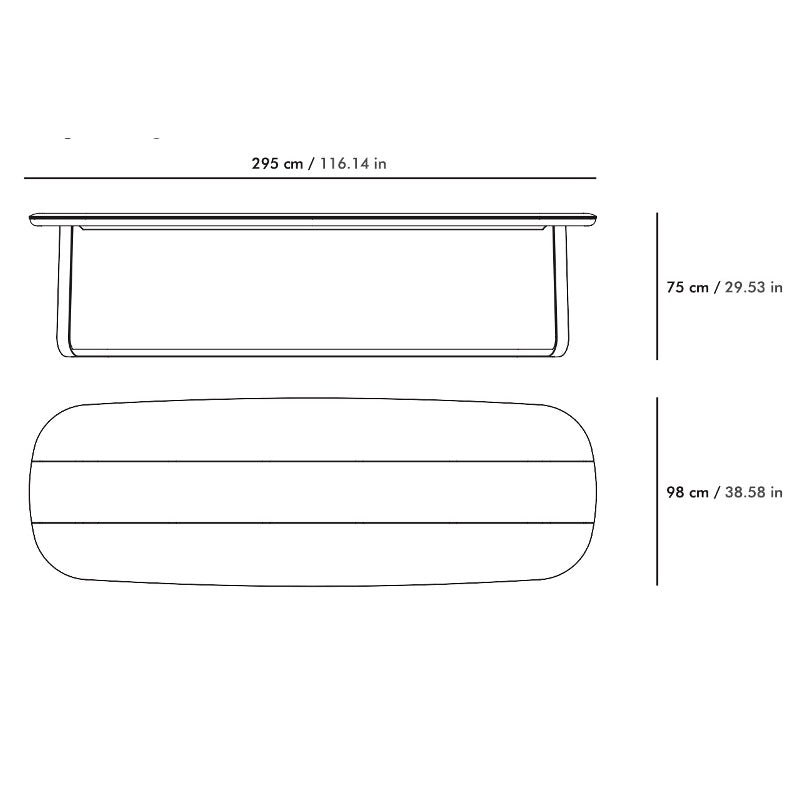 Ego Paris Marumi großer Esstisch 295 cm, oval aus Aluminium