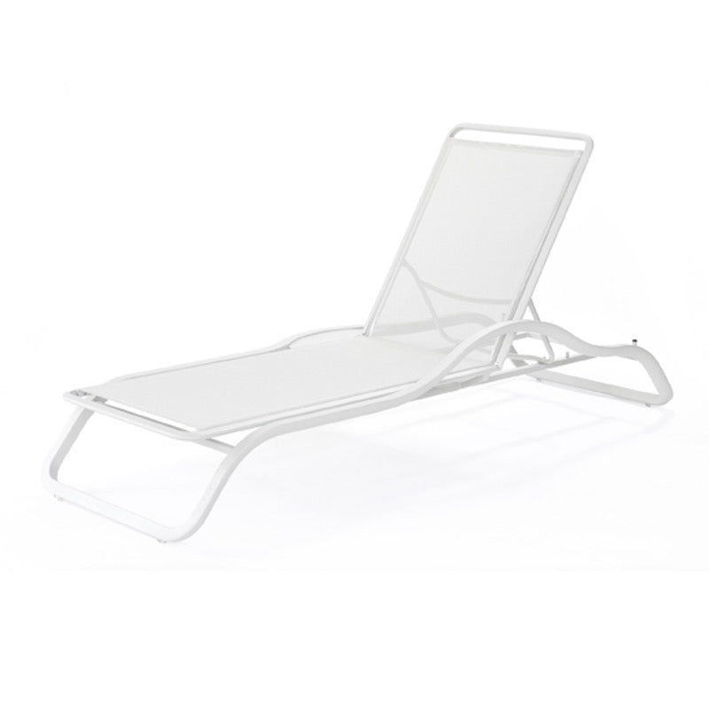 Ego Paris Marumi Sonnenliege mit Armlehne und Tablett aus Aluminium