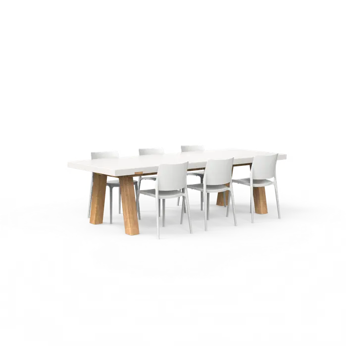 Table à manger Adezz Colla avec pieds en chêne 260 cm 