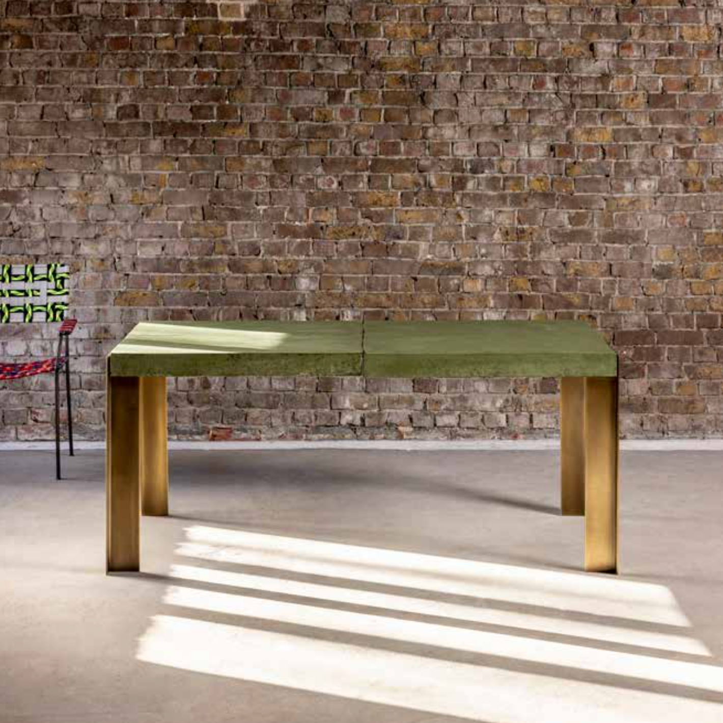 Atelier Vierkant TABLE EN ARGILE Verte Petite 180cm