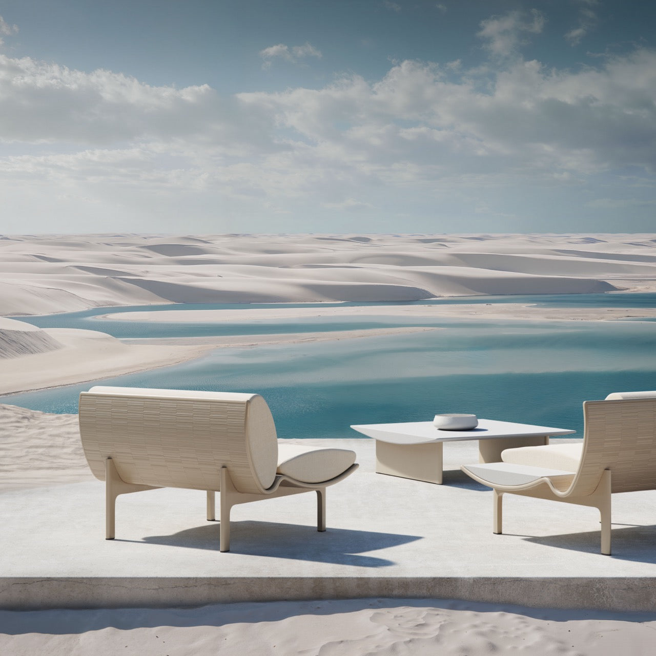 Gandia Blasco I Dunne Loungetisch 105 cm, quadratisch