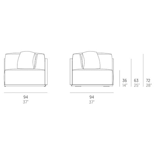 Gandia Blasco Bosc Ecksofa Sectional 6 Maße