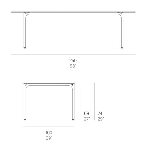 Gandia Blasco Capa Esstisch 250 cm, rechteckig Maße