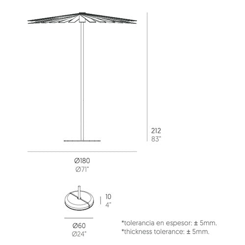 Gandia Blasco Ensombra Sonnenschirm faltbar Maße