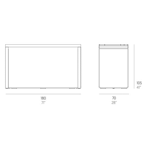 Gandia Blasco Flat Bartisch 180 cm, rechteckig Maße