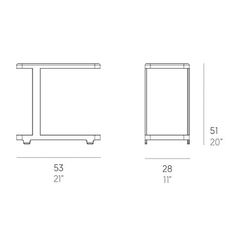 Gandia Blasco Flat Beistelltisch C-Form 28 cm, rechteckig Maße