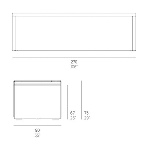 Gandia Blasco Flat Esstisch 270 cm, rechteckig Maße