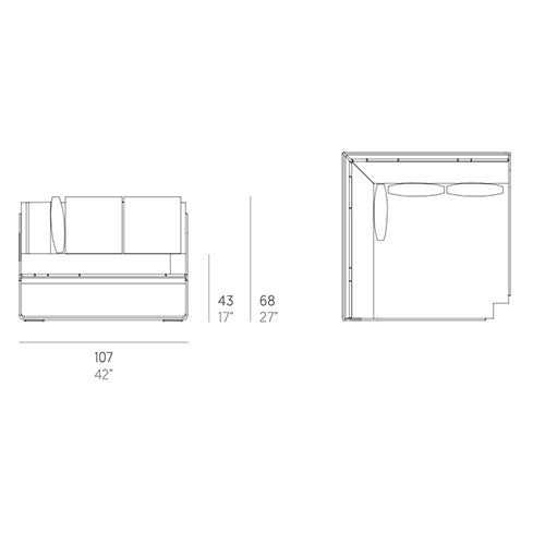 Gandia Blasco Flat Ecksofa Sectional 6 Maße