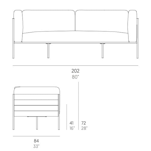 Gandia Blasco GB Modular Sofa 202 cm Maße