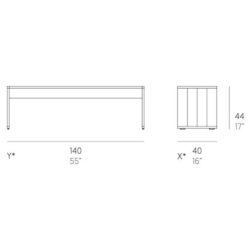 Gandia Blasco GB Modular Sitzbank 140 cm Maße