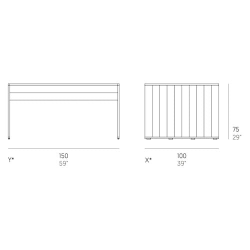 Gandia Blasco GB Modular Esstisch 150 cm Maße