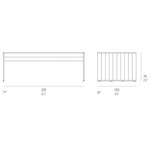 Gandia Blasco GB Modular Esstisch 210 cm Maße