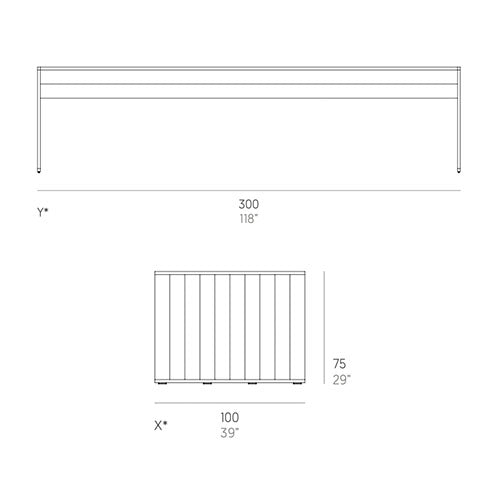 Gandia Blasco GB Modular Esstisch 300 cm Maße