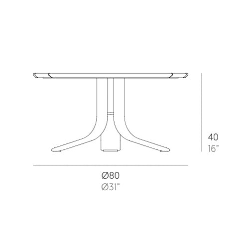 Gandia Blasco Isla Loungetisch 80 cm, rund Maße