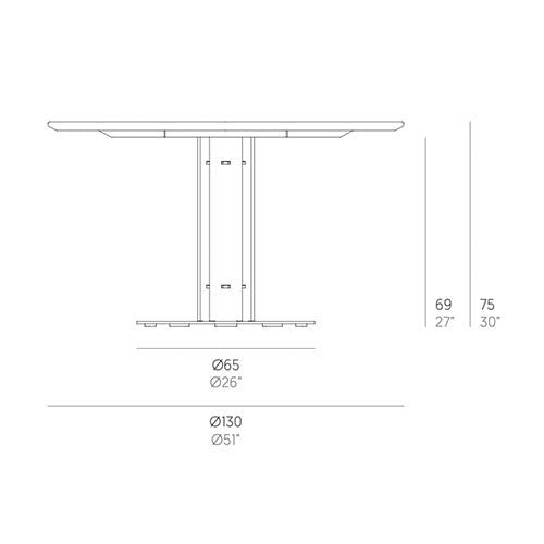 Gandia Blasco Isla Esstisch 130 cm, rund Maße