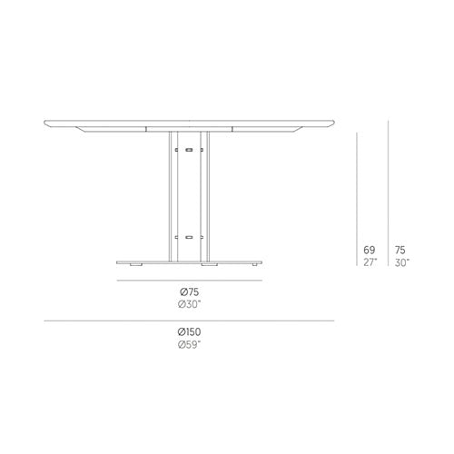 Gandia Blasco Isla Esstisch 150 cm, rund Maße
