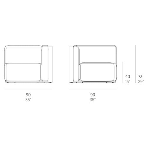 Gandia Blasco Islablanca Ecksofa Sectional 6 Maße