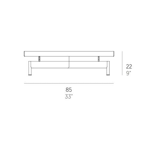 Gandia Blasco Onde Couchtsich 85 cm, quadratisch Maße