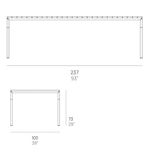 Gandia Blasco Onsen Esstisch 237 cm, rechteckig Maße