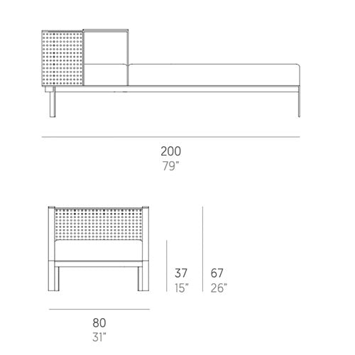 Gandia Blasco Solanas Chaiselongue Maße