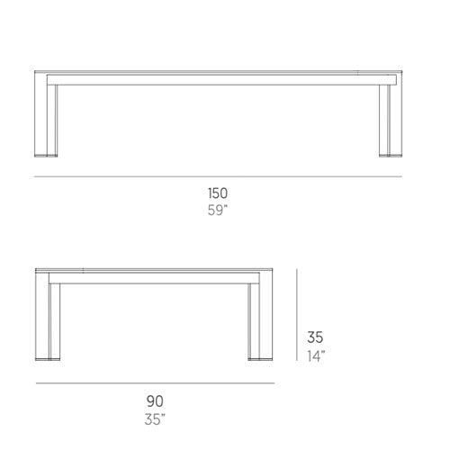 Gandia Blasco Solanas Couchtisch 150 cm, rechteckig Maße