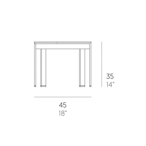 Gandia Blasco Solanas Couchtisch 45 cm, quadratisch Maße