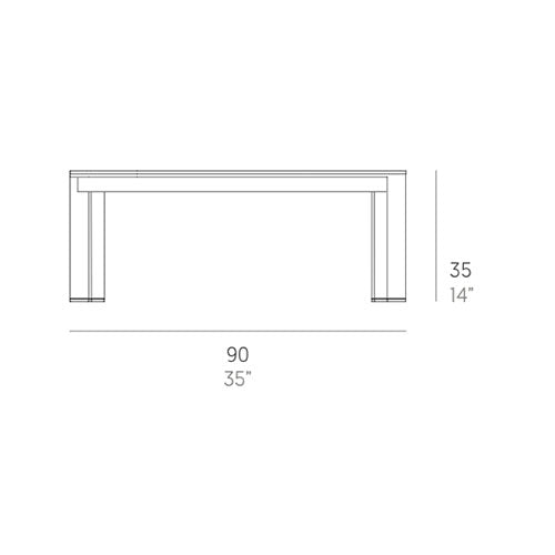 Gandia Blasco Solanas Couchtisch 90 cm, quadratisch Maße