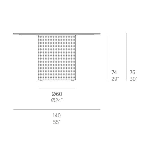 Gandia Blasco Solanas Esstisch 140 cm, rund Maße