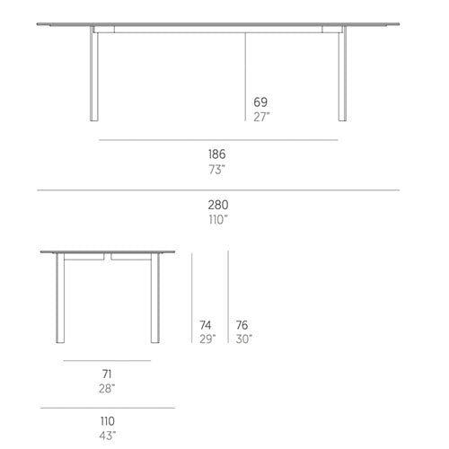 Gandia Blasco Solanas Esstisch 280 cm, oval Maße