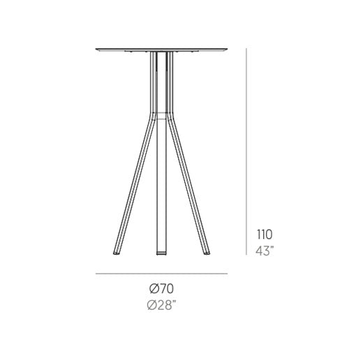 Gandia Blasco Stack Bartisch 70 cm, rund Maße