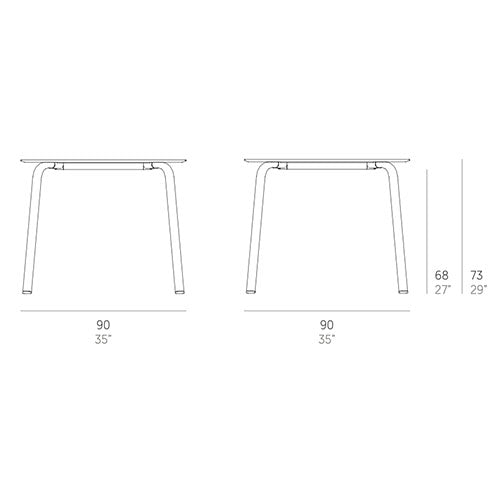 Gandia Blasco Stack Esstisch 90 cm, quadratisch Maße