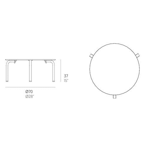 Gandia Blasco Stack Couchtisch 70 cm, rund Maße