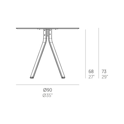 Gandia Blasco Stack Monopata Esstisch 90 cm, rund Maße