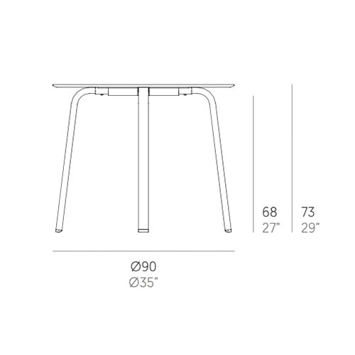 Gandia Blasco Stack Esstisch 90 cm, rund Maße