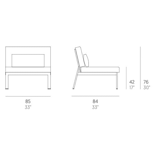 Gandia Blasco Timeless Sectional 3 Mittelsofa Maße