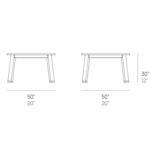Gandia Blasco Timeless Beistelltisch 50 cm, quadratisch Maße