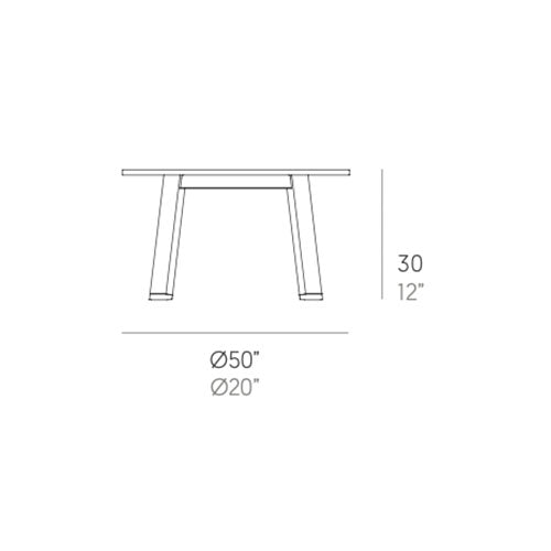 Gandia Blasco Timeless runder Beistelltisch 50 cm, rund Maße