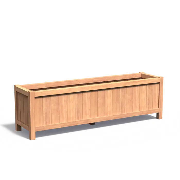 Das VALENCIA Pflanzgefäß aus Hartholz bietet eine lange Lebensdauer und wird im Laufe der Zeit grauer, was ihm eine schöne Patina verleiht.