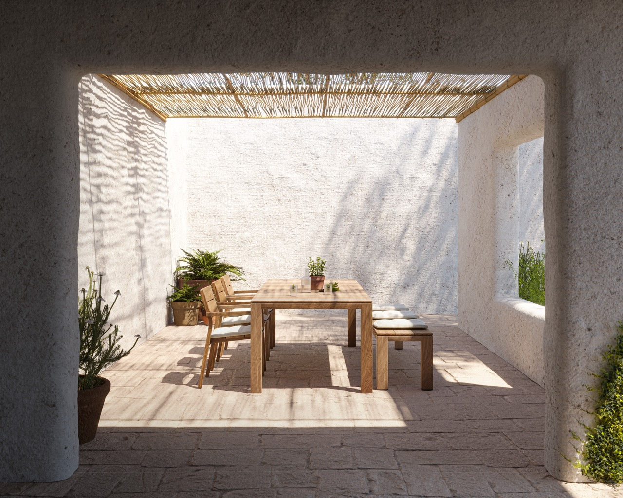 Tribu I Kos dining table made of teak wood, 224 cm, rectangular