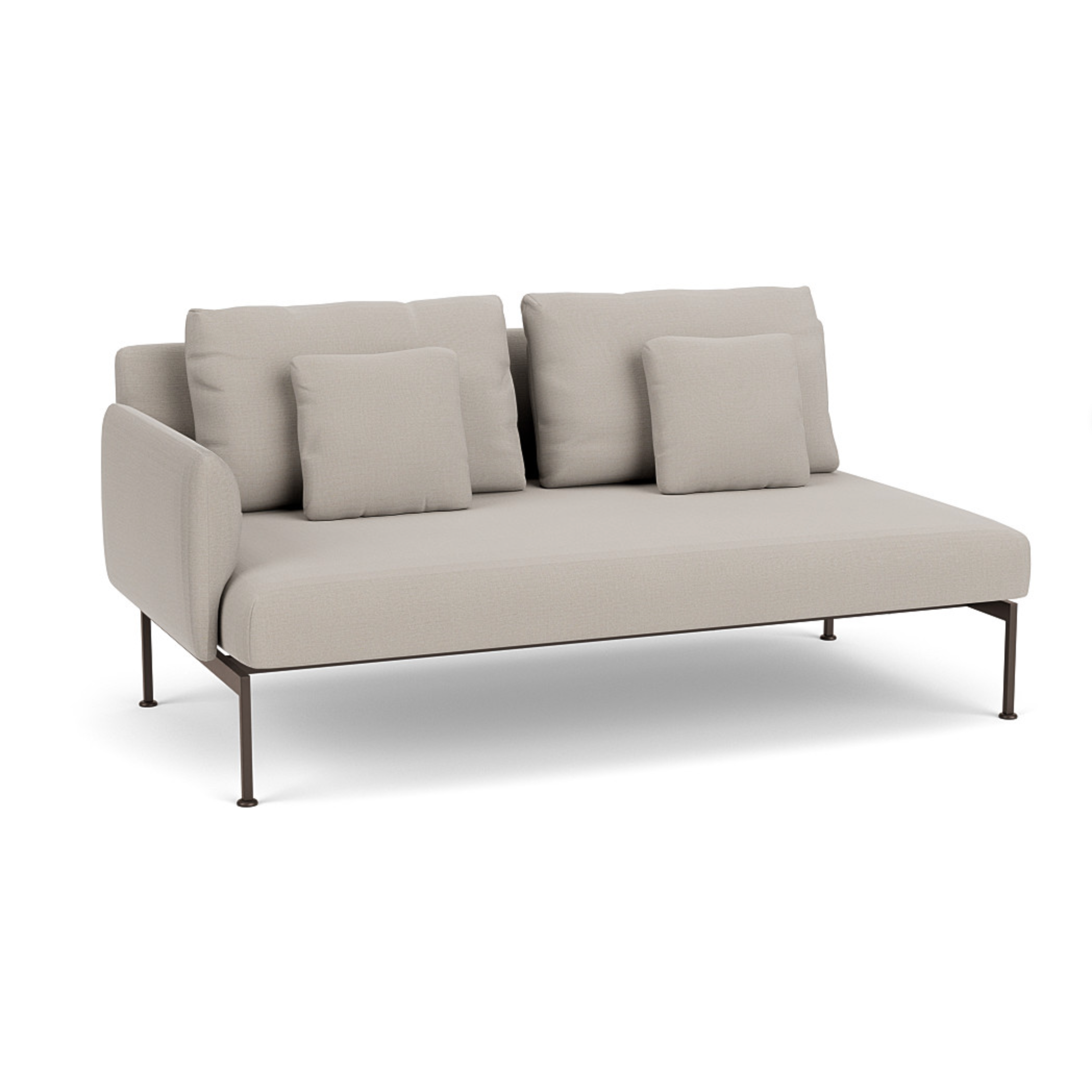 Barlow Tyrie I Layout Deep Seating Zweisitzer-Endmodul mit niedriger Armlehne