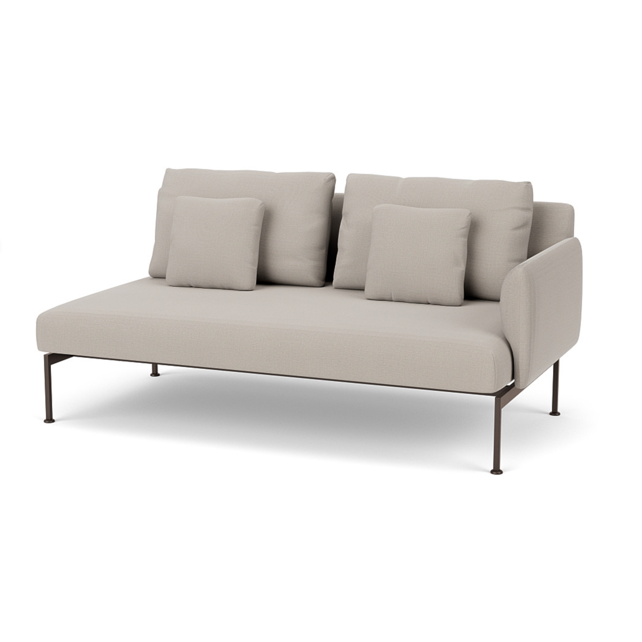 Barlow Tyrie I Layout Deep Seating Zweisitzer-Endmodul mit niedriger Armlehne