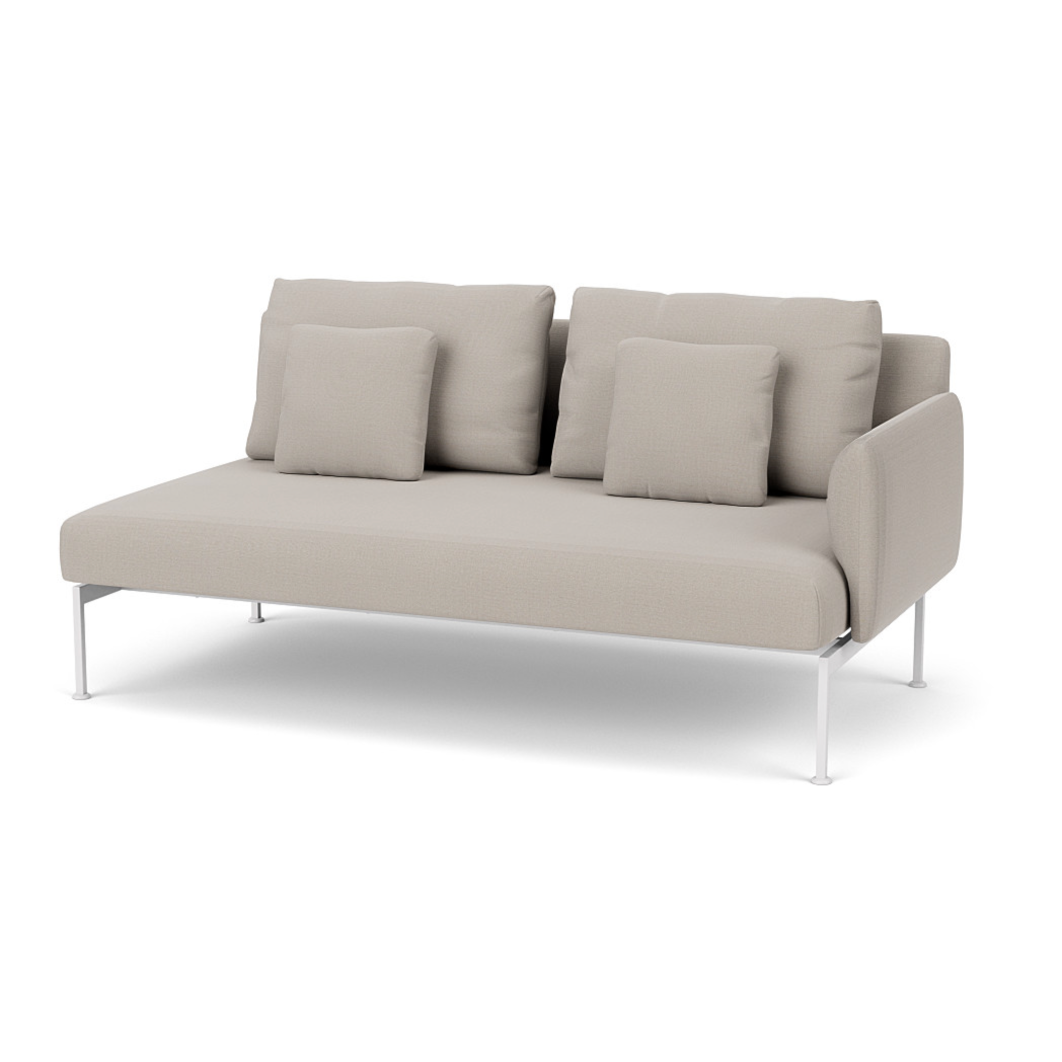 Barlow Tyrie I Layout Deep Seating Zweisitzer-Endmodul mit niedriger Armlehne