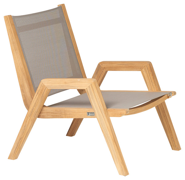 Traditional teak Kate lounge chair with and without footstool
