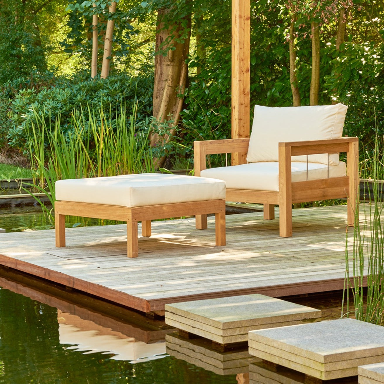 Traditional Teak I Maxima Lounge Hocker/Tisch