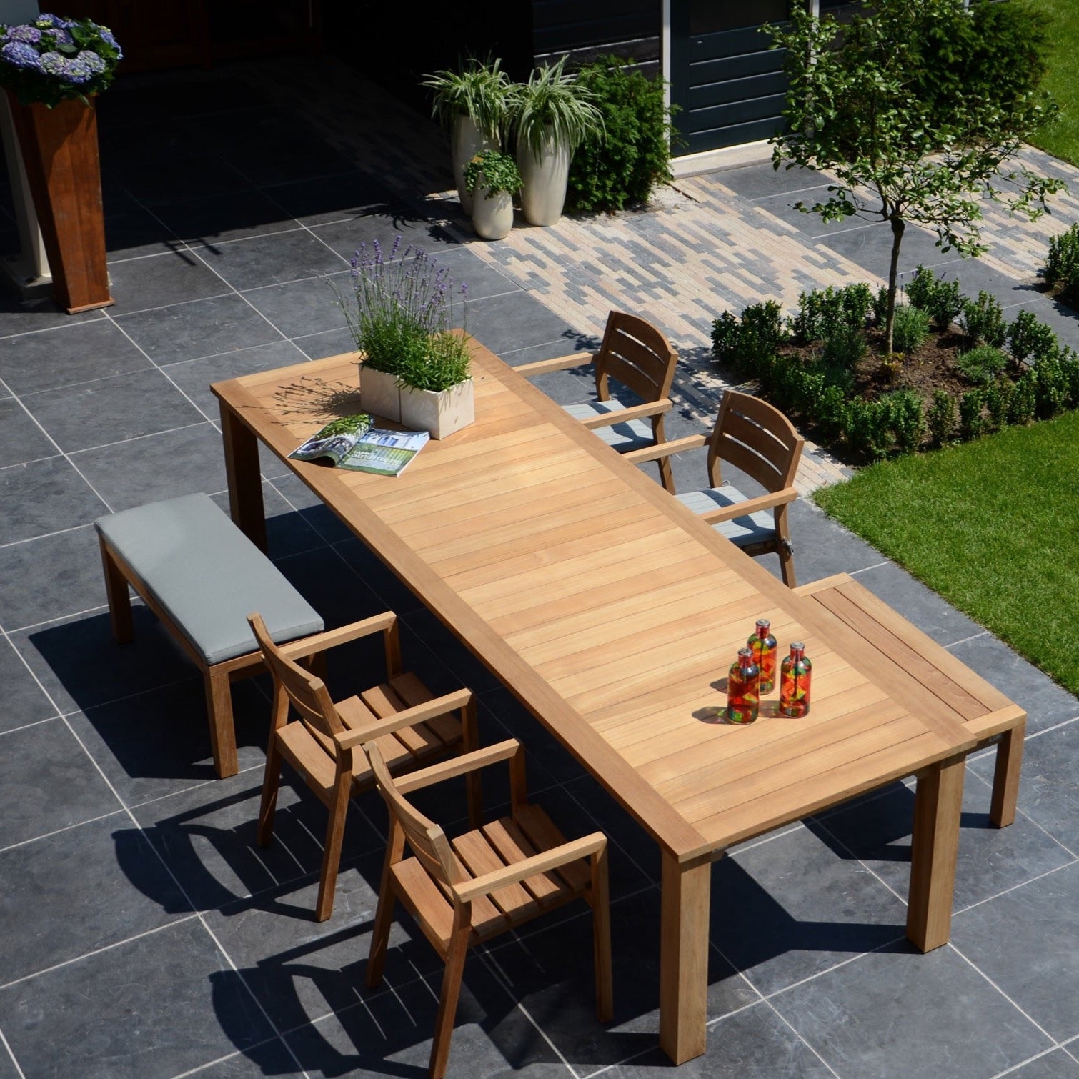 Traditional Teak I Maxima Gartenbank ohne Rückenlehne 100 cm