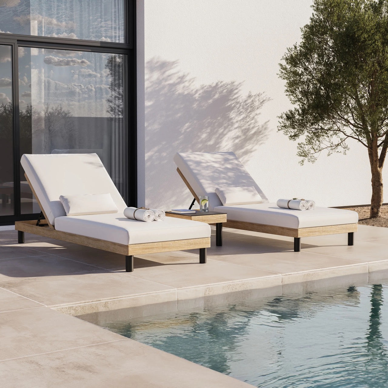 Ploss | Lunare Sonnenliegen Set mit kleinem Tisch