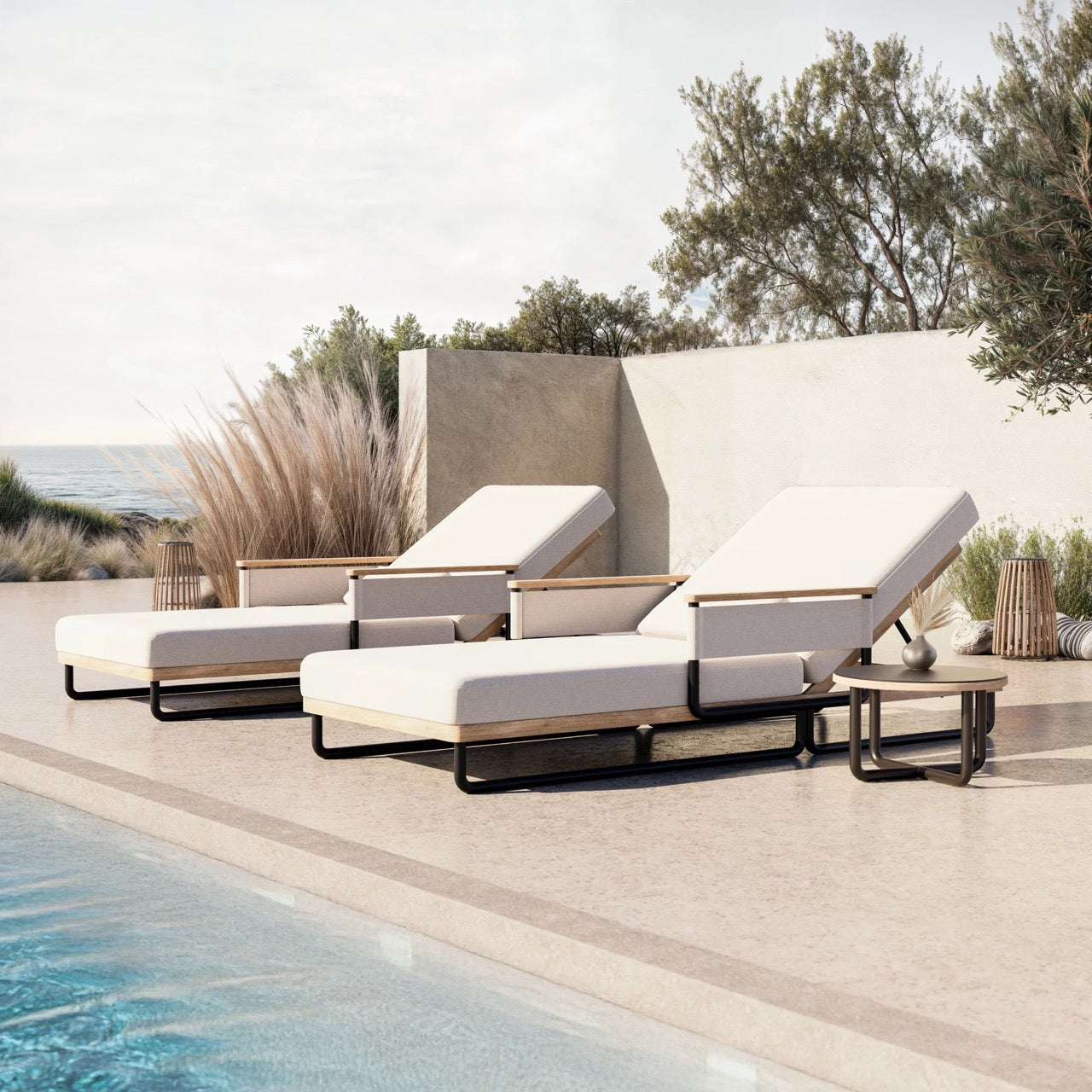 Ploss | Reverie Sonnenliegen Set mit kleinem Tisch