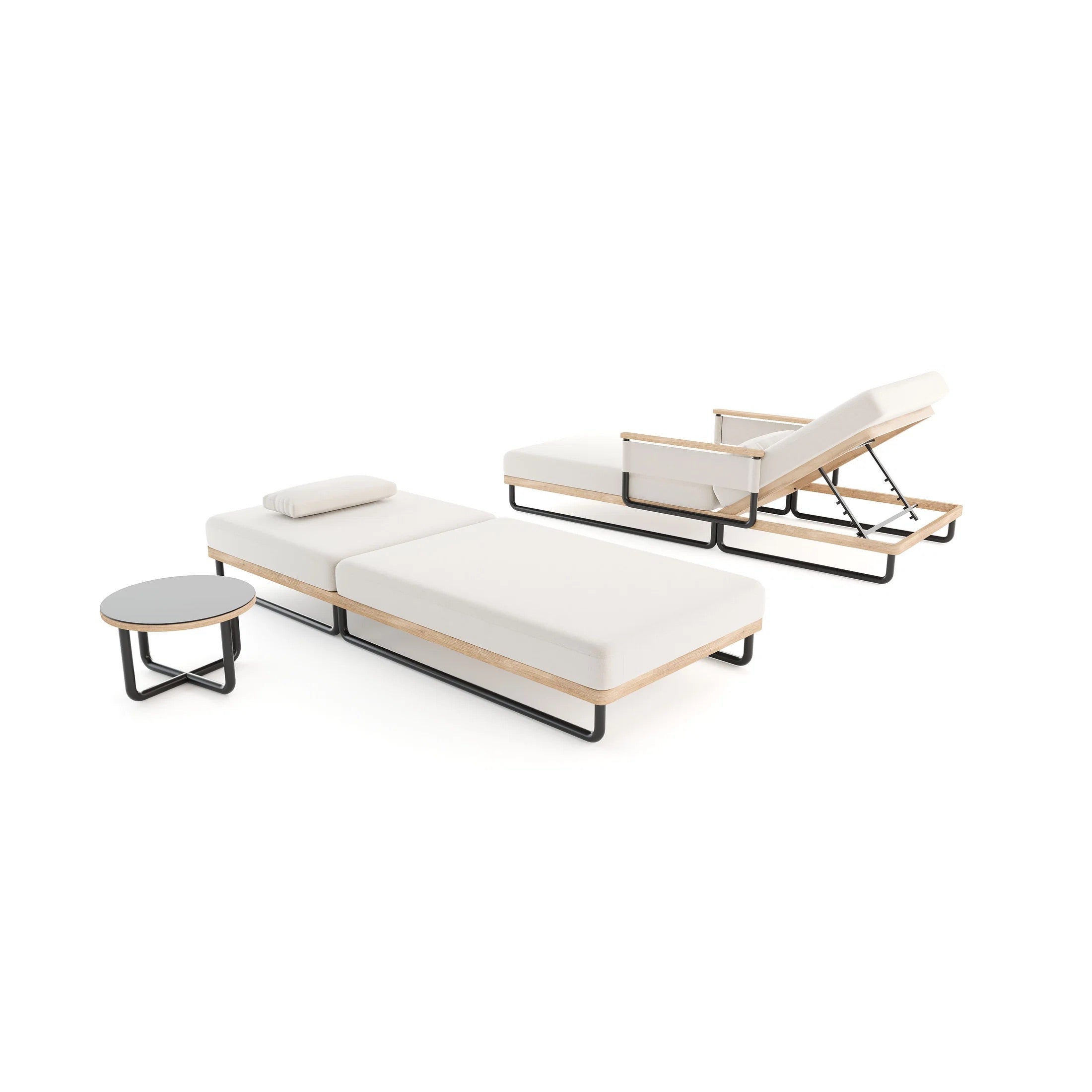 Ploss | Reverie Sonnenliegen Set mit kleinem Tisch