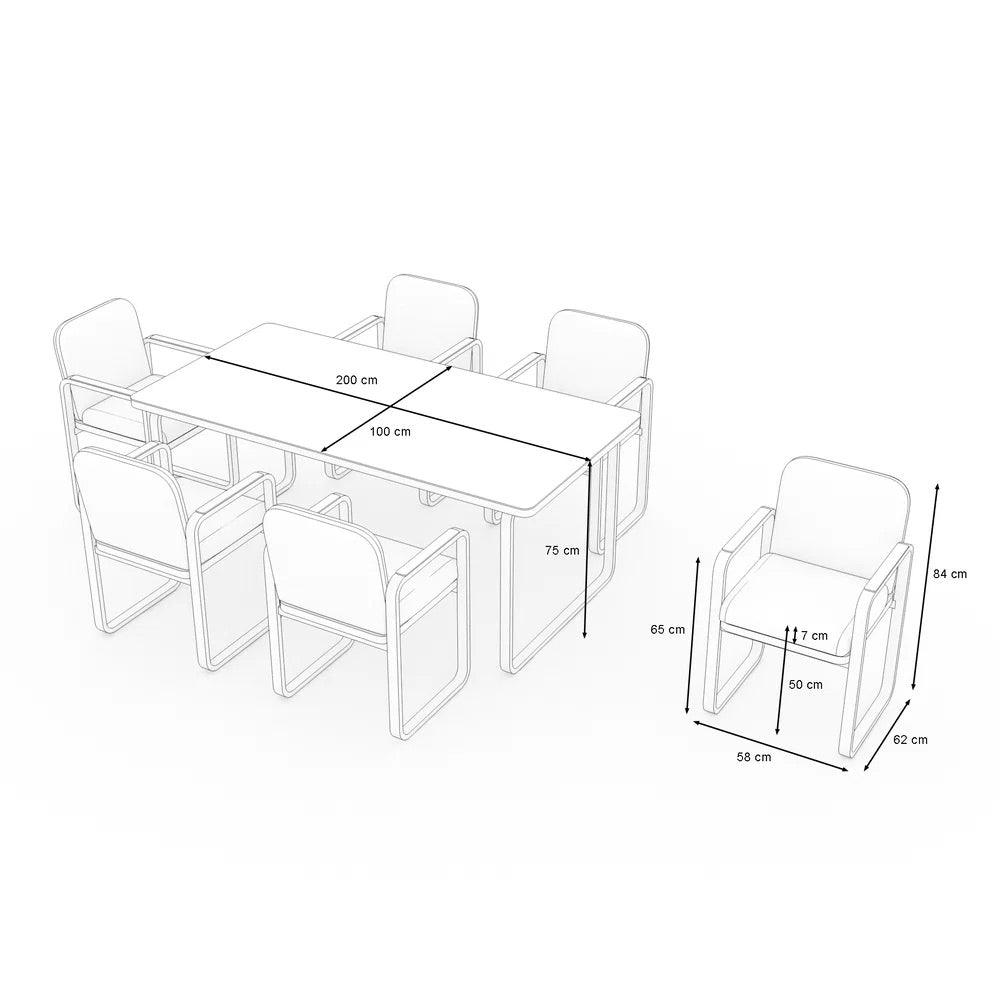 Ploss | Solera Essgruppe 6 Personen, rechteckig