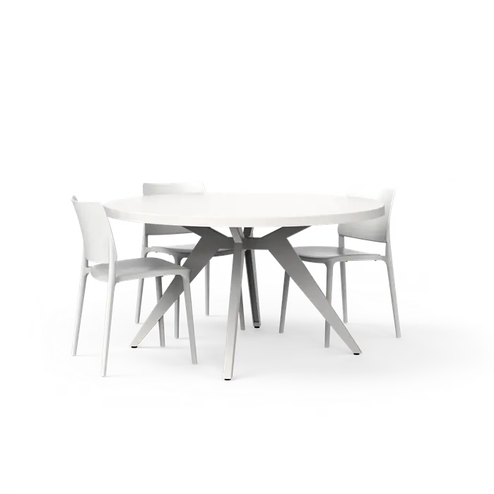Table à manger avec store enrouleur Adezz ronde Ø 140 cm 
